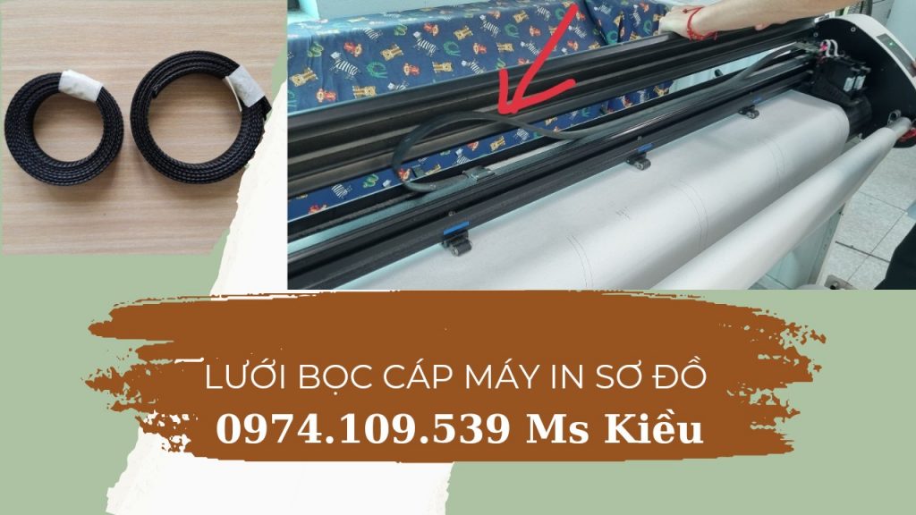 Lưới bọc cáp đầu in máy in sơ đồ (bán theo m) - Máy Đánh Gòn - Máy Thổi Gòn